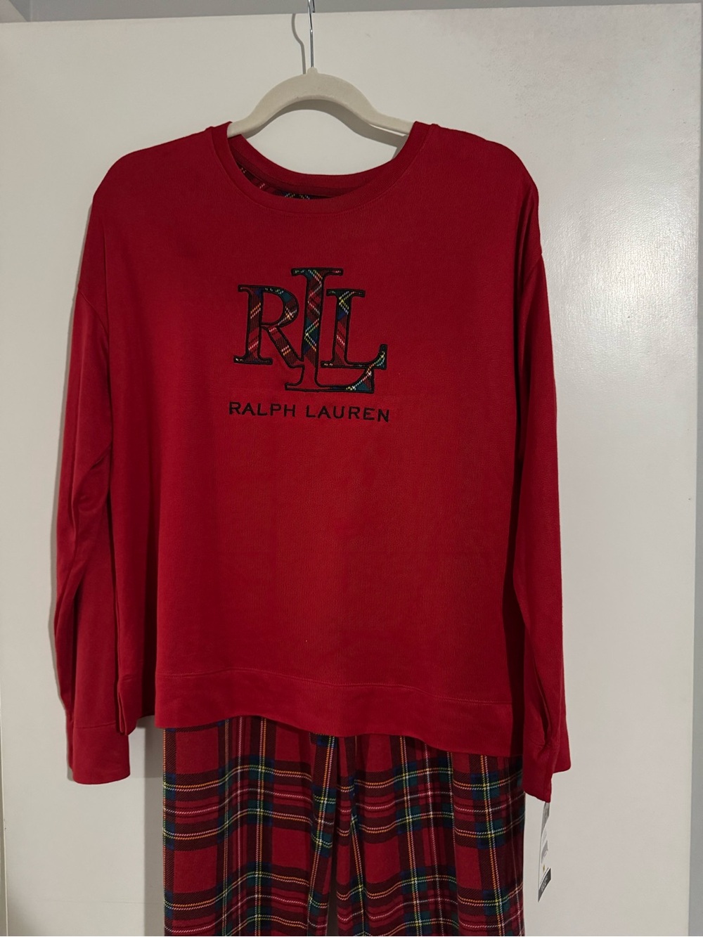 Ralph Lauren Red Plaid Two-Piece Lounge Set